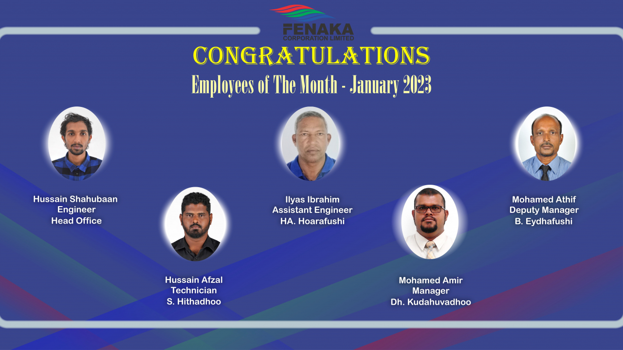 Employee of the Month Award winners for January 2023 - Fenaka