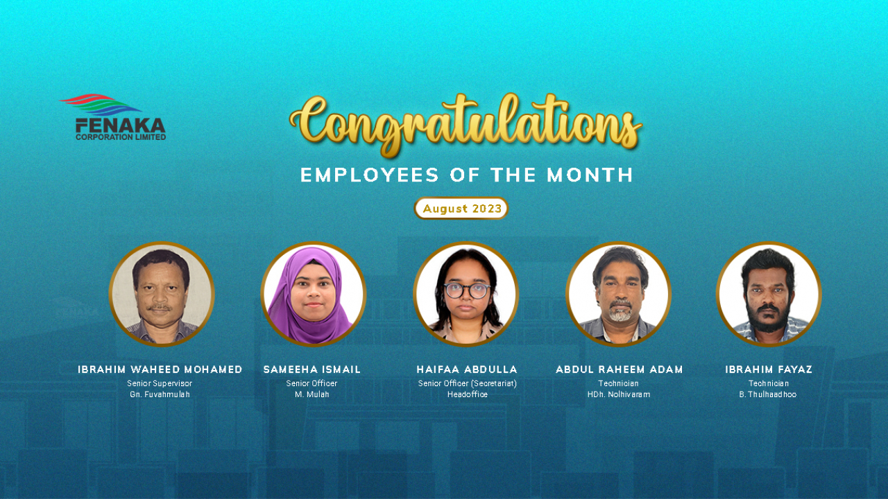 Employee of the Month Award Winners for August 2023 - Fenaka